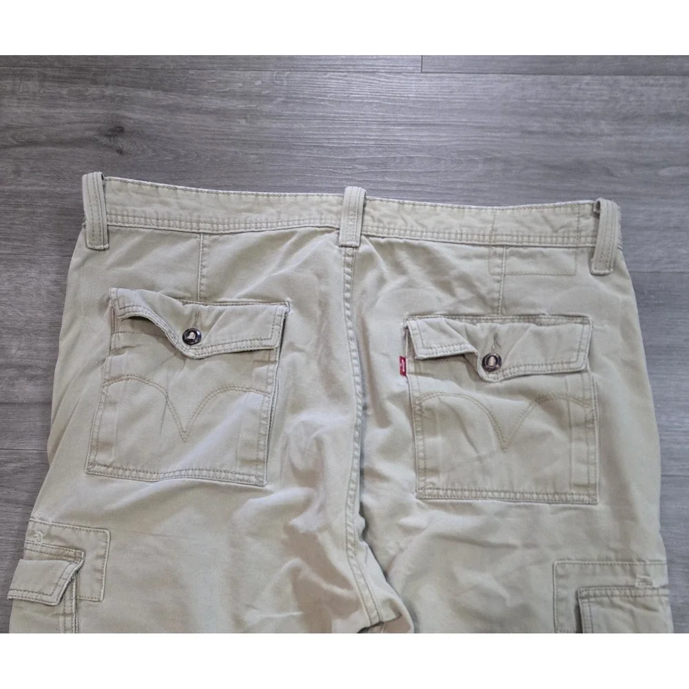 Vintage Levis Cargo Pants Mens 40x32 Y2K Loose Baggy Khaki Skater Distressed